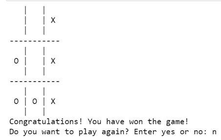 Tic Tac Toe game